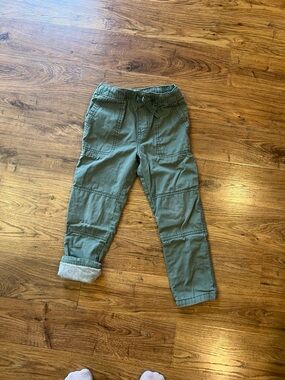 Kids Olive Green Pull-On Cargo Pants